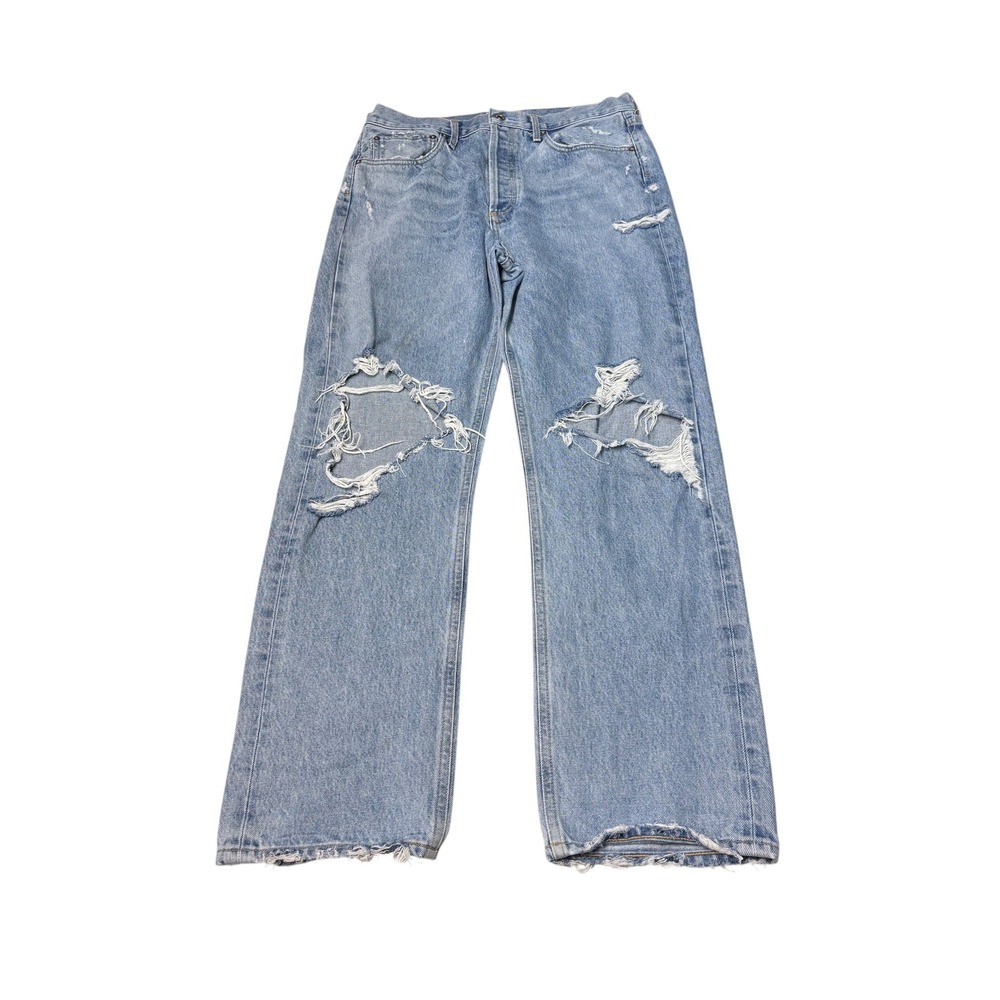 AGOLDE 90s Jean Light Wash Distressed Straight Leg Denim Womens Size 29X29